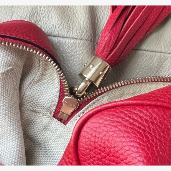 Certified Authentic Gucci Soho Disco Red Leather Tassel Crossbody Camera Bag COA - Picture 11 of 15